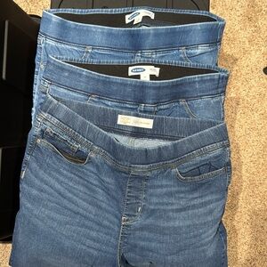 3 pairs of jean jeggings (2 Old Navy, 1 Levi Strauss)